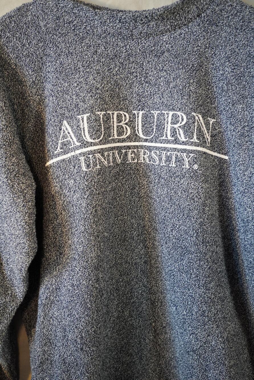 Woolly Threads Auburn University Pullover Sweatshirt Loop Knit Blue Size Large